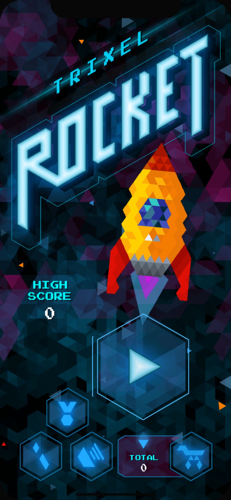Trixel Rocket title screen